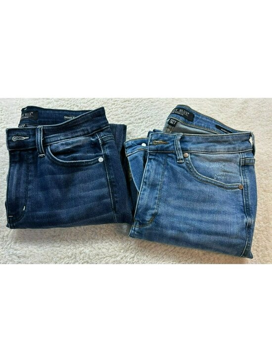 Judy Blue Denim - Judy Blue Womens Skinny Fit Jeans Size 5/27 Medium & Dark Wash Denim Stretch